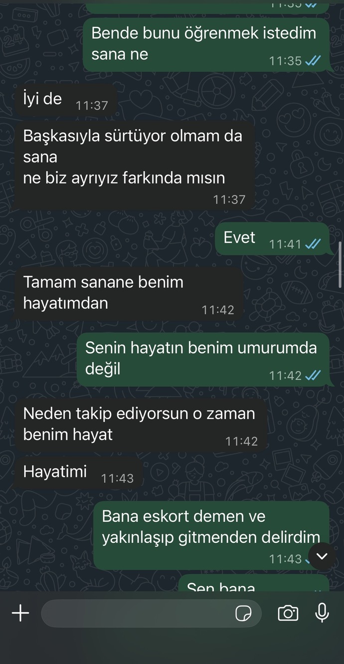 Eski sevgilim hiç mi umursamamış sizce?