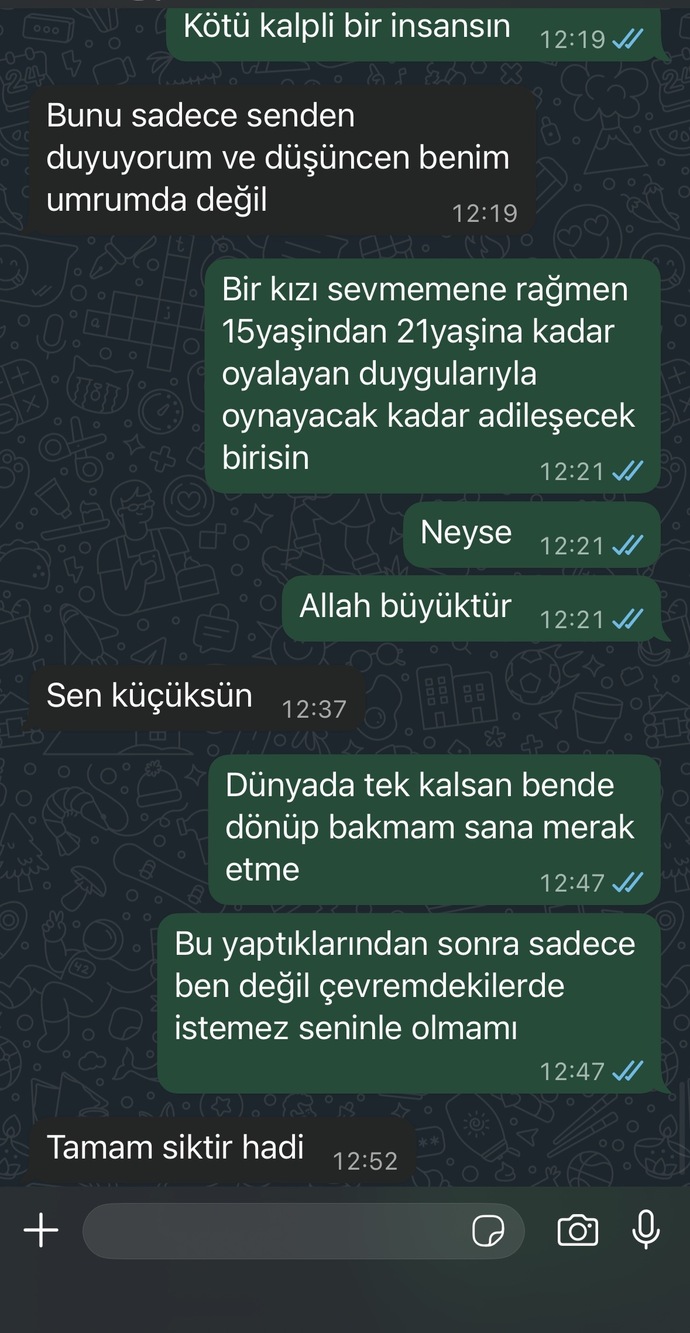 Eski sevgilim hiç mi umursamamış sizce?
