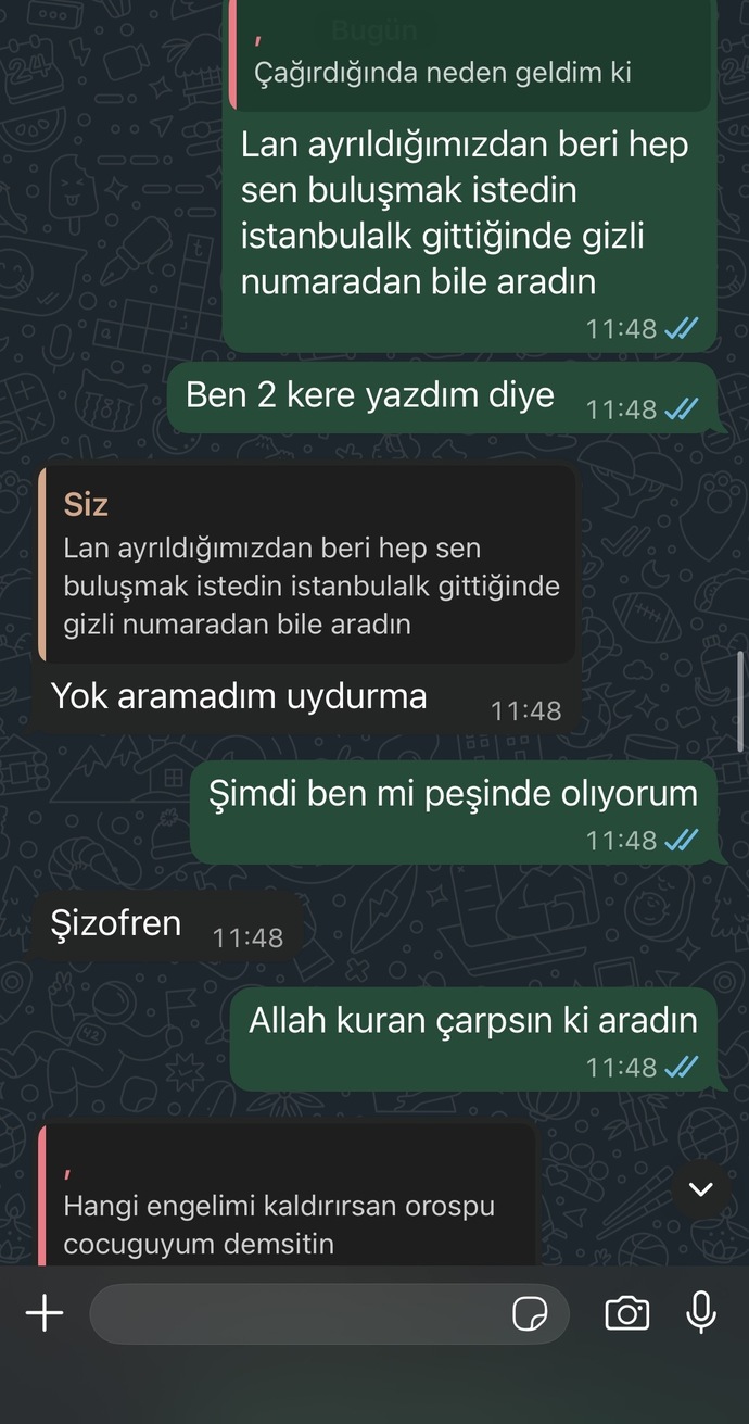 Eski sevgilim hiç mi umursamamış sizce?