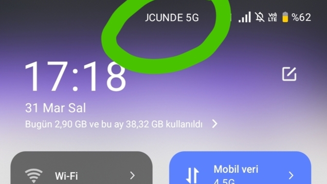 Telefon desteklemiyor mu demek bu 5G yi?