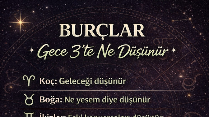 Burcunuza göre gece 3‘te ne düşünürsünüz?