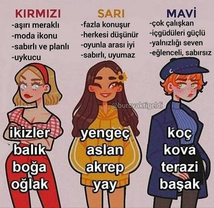 Burcuna göre hangi renksin?