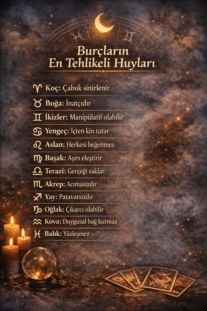 Burcunuza göre en tehlikeli huyunuz ne?