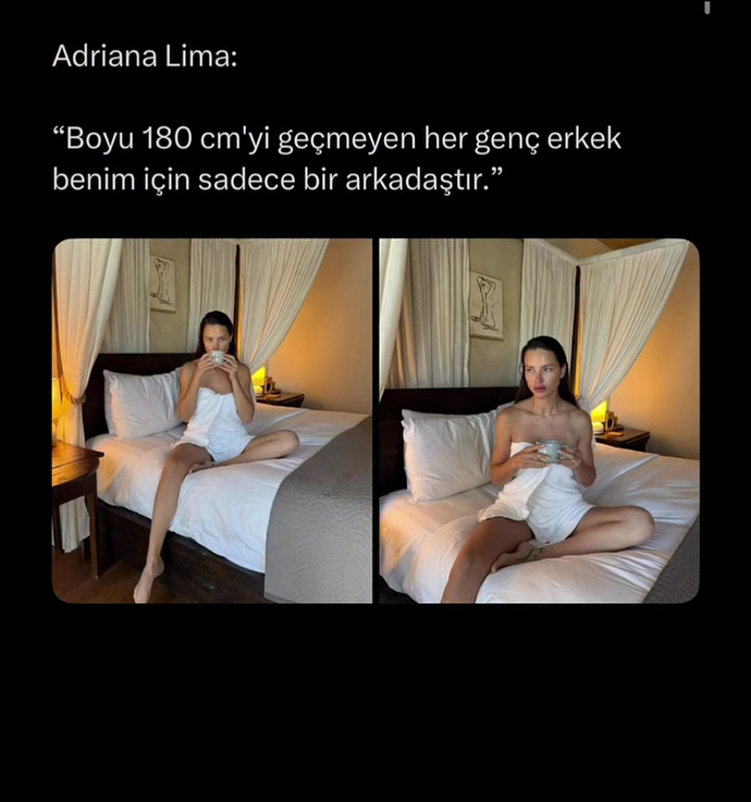 Adriana Lima erkekte ideal boyu 1.80 ve üstü mü görüyor, sizce erkek için ideal boy kaç olmalı?