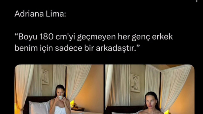 Adriana Lima erkekte ideal boyu 1.80 ve üstü mü görüyor, sizce erkek için ideal boy kaç olmalı?