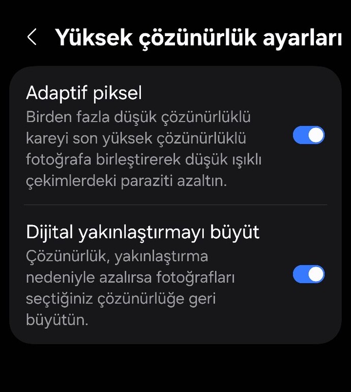 Samsung telefonlar da bu kamera Ayarı kaliteyi yükseltiyor mu düşürüyor mu?