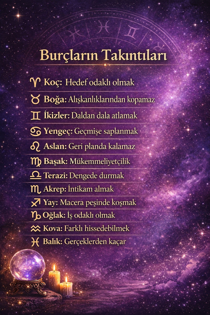 Burcunuza göre takıntılarınız neler?