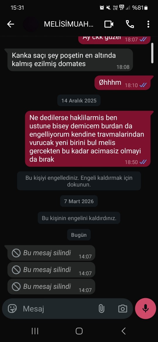 Eski en yakin arkadasim biseyler yazip silmiş napıcam?