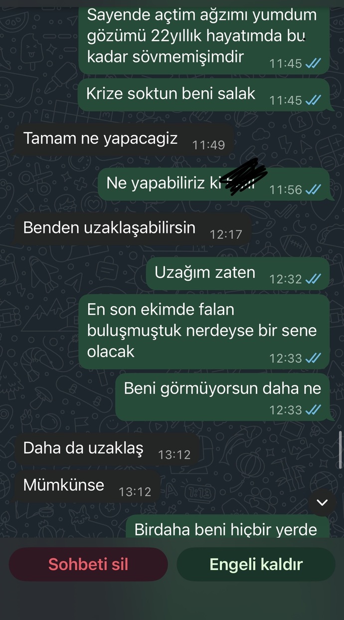 Bunları yazan eski sevgilinin artık özlemesi imkansız mı?