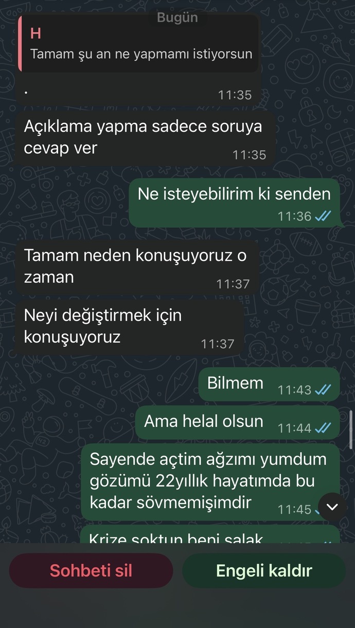 Bunları yazan eski sevgilinin artık özlemesi imkansız mı?