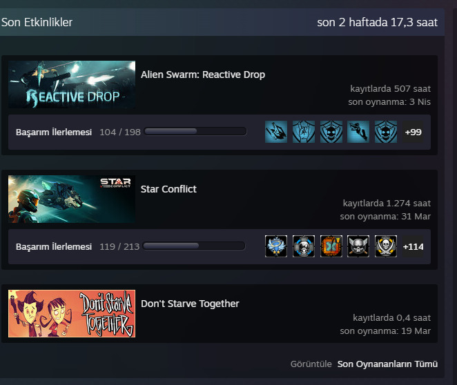 Steam profilim nasıl hangi oyunları oynuyorsunuz?