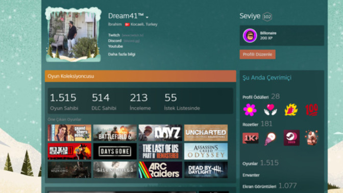 Steam profilim nasıl hangi oyunları oynuyorsunuz?