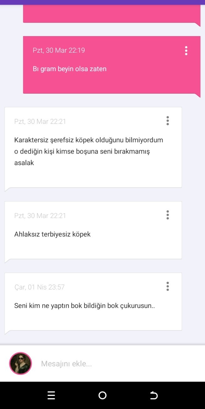 Sitede size sürekli küfür eden size laf eden biri var mı?