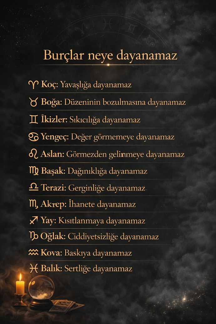 Burcunuza göre neye dayanamazsınız?