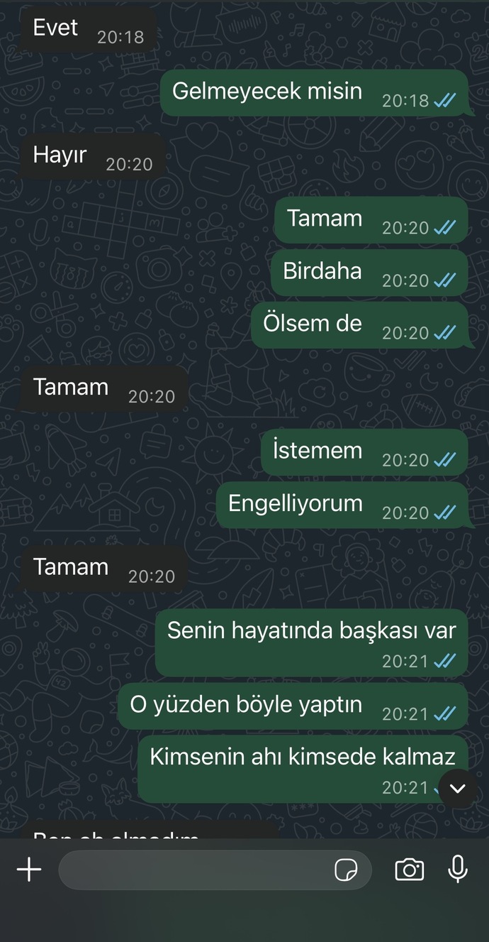 Eski sevgilinin bu kadar nefret dolu olmasi normal mi?