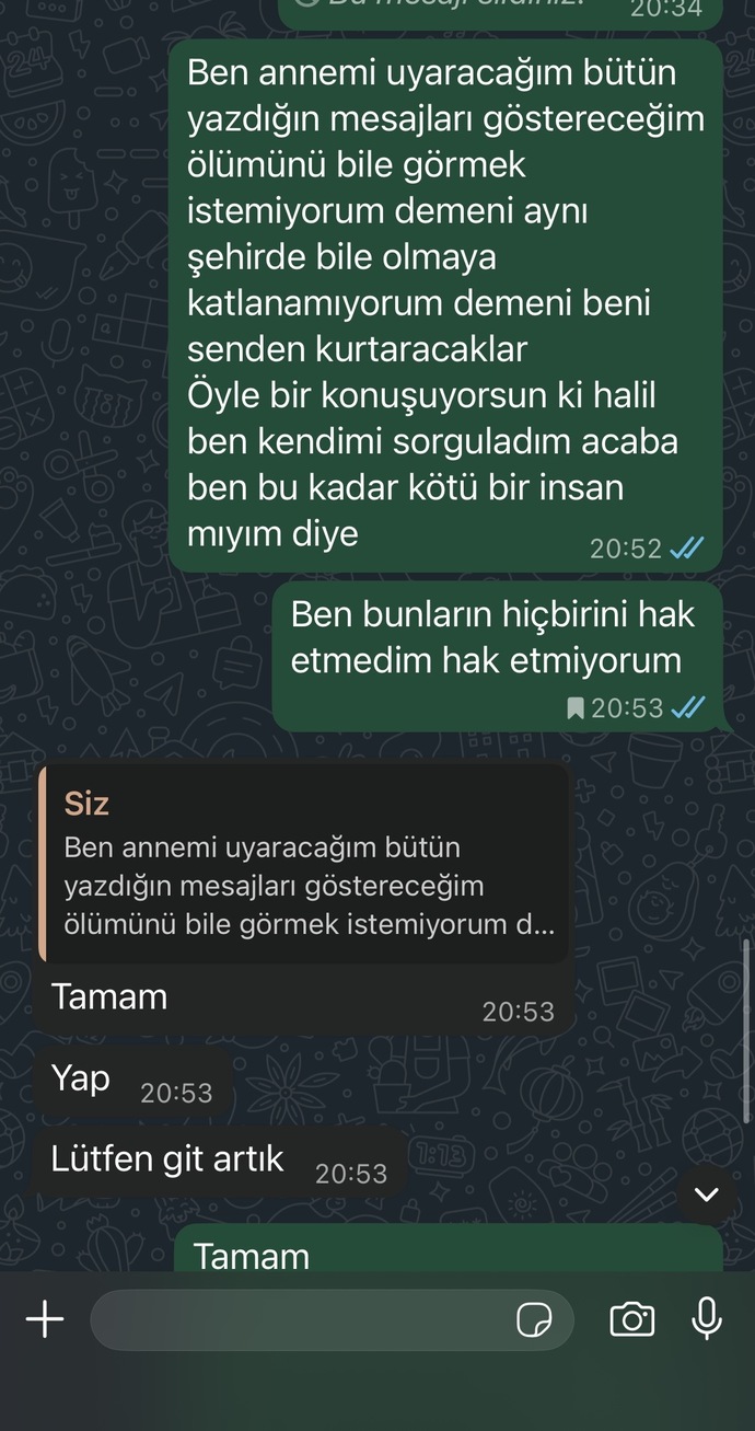 Eski sevgilinin bu kadar nefret dolu olmasi normal mi?