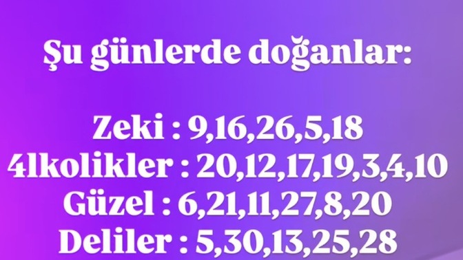 Doğum tarihinize göre bu siz misiniz?