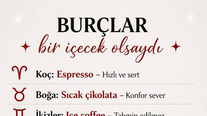 Burcuna göre bir içecek olsaydın hangisi olurdun?