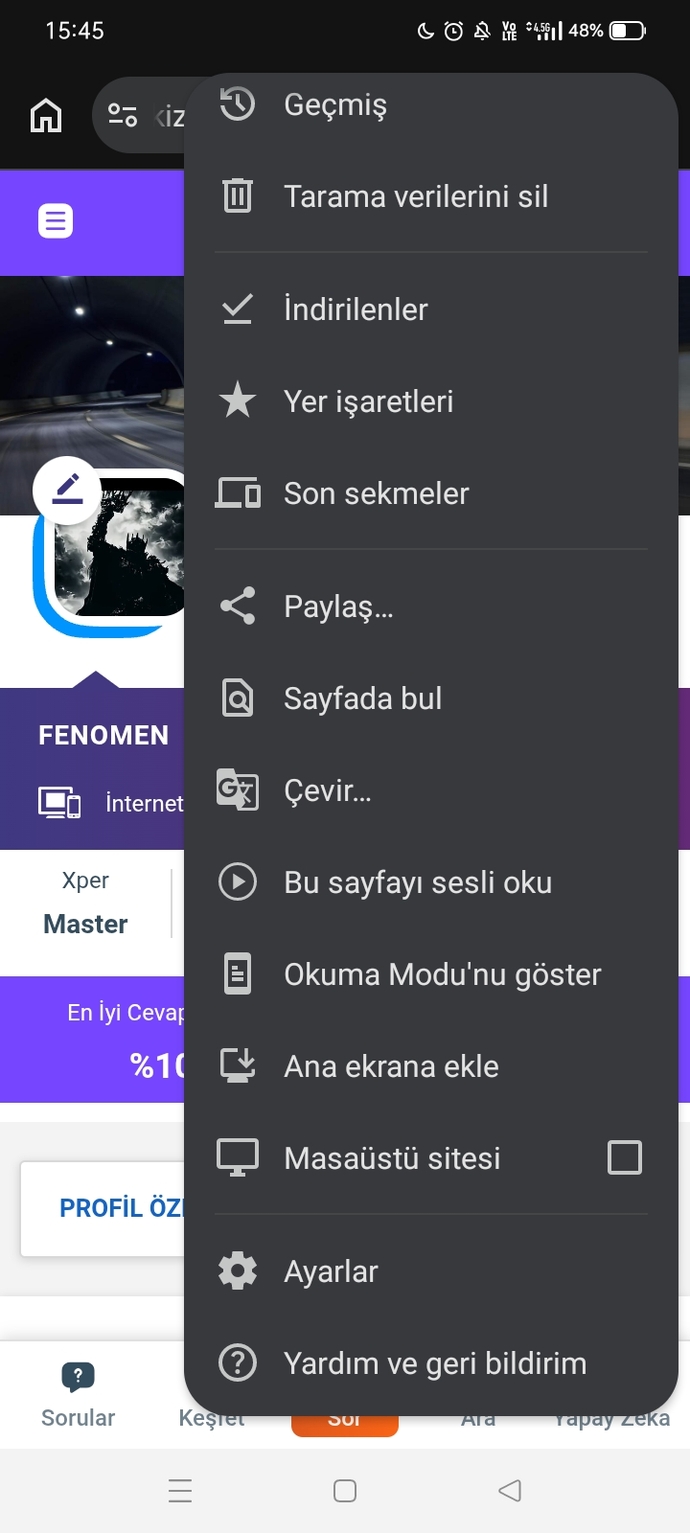 Buraya tarayıcıdan girenler toplansın tamam mi?