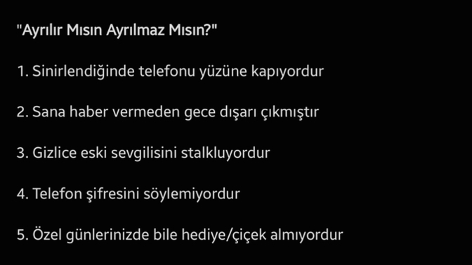 Sevgilinden ayrılır mısın, ayrılmaz mısın testi?