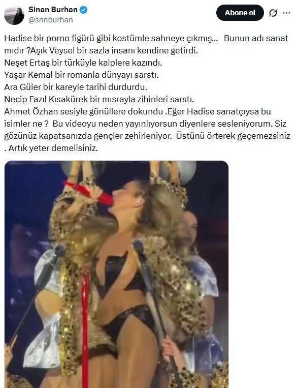 Hadise’nin konser kostümü sizce abartılı mı yoksa sahne sanatı için normal mi?