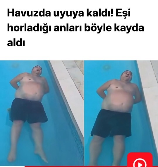 Havuzda uyuyakalan adamın haberi gündem oldu 😅 Siz de hiç böyle bir yerde uyuyup kaldığınız oldu mu?