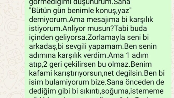 Goruldu atip cevap vermeyen, git gelli cocugun bu konusmasindan ne anlam cikarmaliyim?
