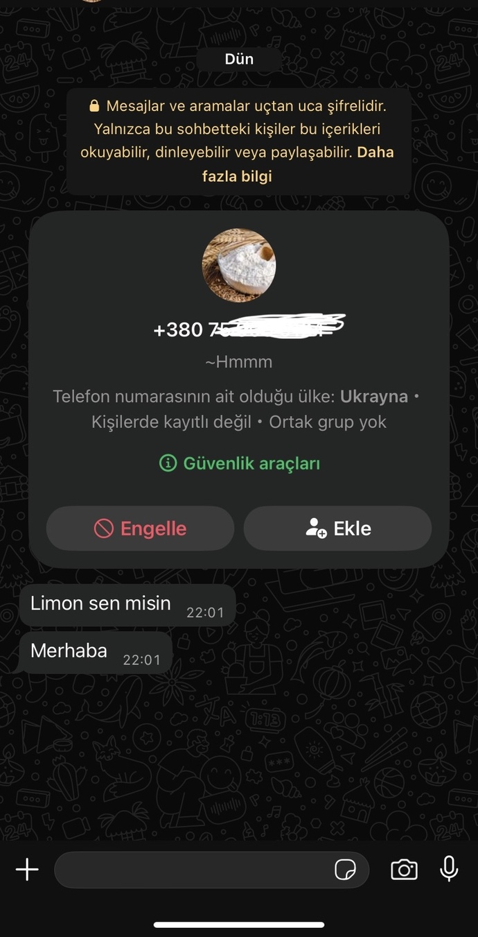 Bu numara mesaj attı napim?