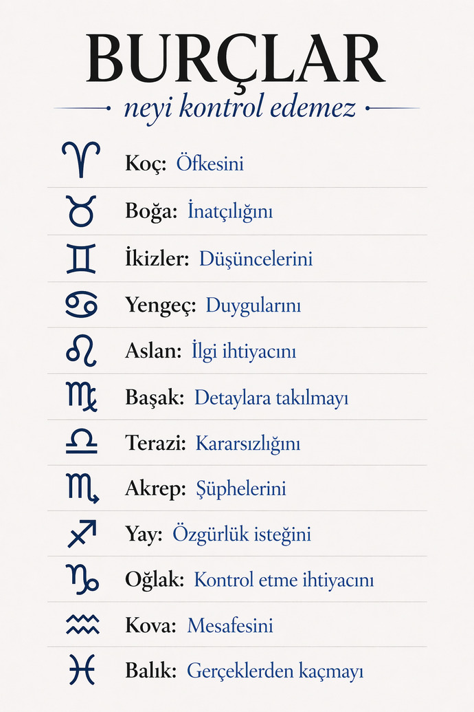 Burcunuza göre neyi kontrol edemezsiniz?