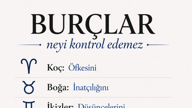 Burcunuza göre neyi kontrol edemezsiniz?