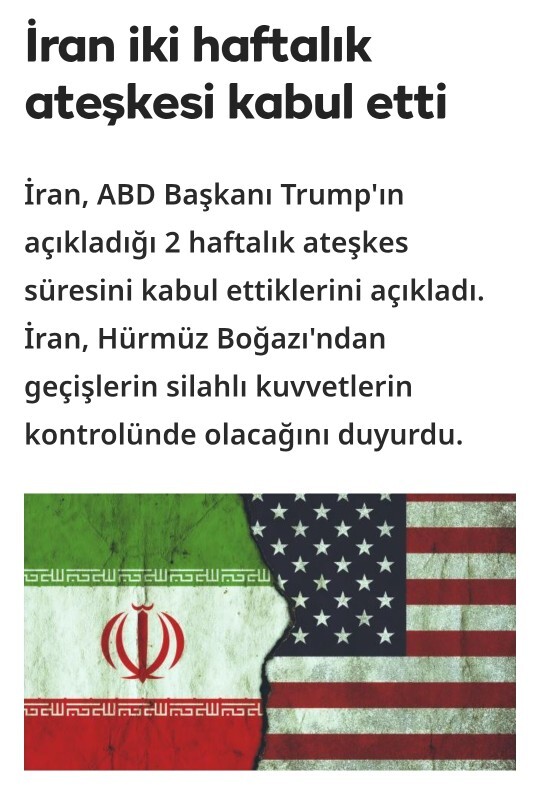 Gece saatlerinde ateşkes imzalandı! İran – ABD ateşkesi hakkında ne düşünüyorsunuz?