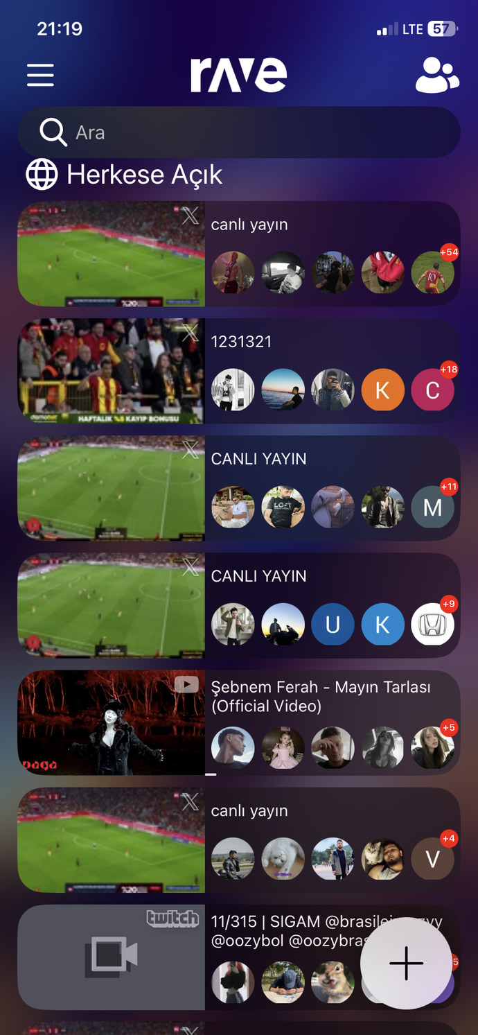 uygulamanın adı rave watch party