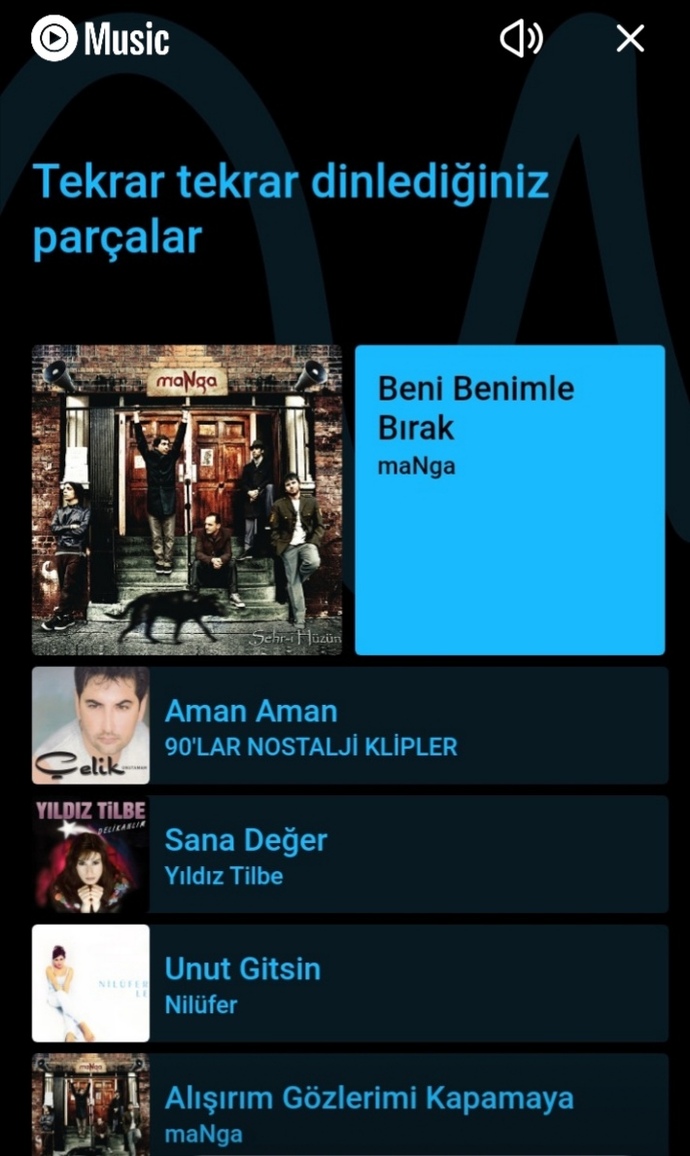 Son zamanlarda tekrar tekrar dinlediğin şarkılar hangileri?