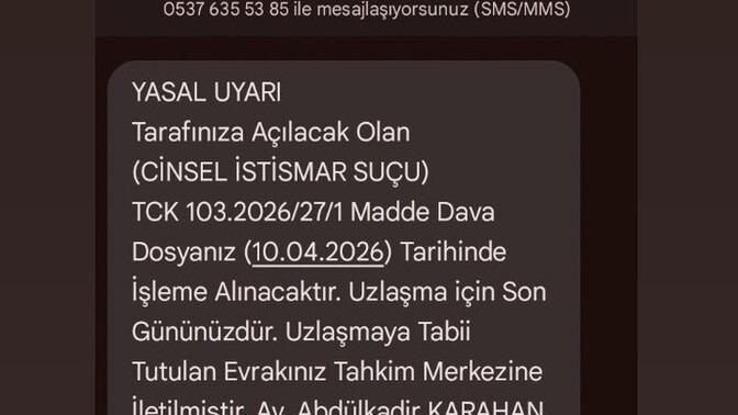 Size böyle bir mesaj geldi mi?