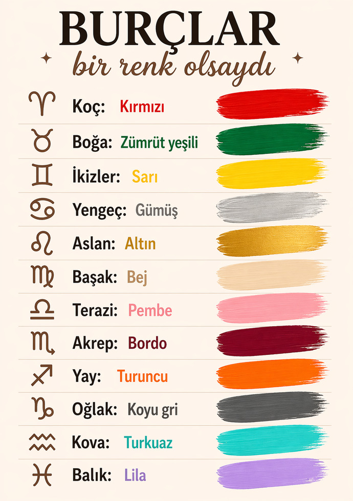 Burcuna göre bir renk olsaydın hangisi olurdun?