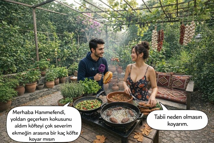 Çok acıktım ekmek aldım geldim sana, son yediğin şeyi ekmek arası yapıp yeseydim ben ne yemiş olurdum?