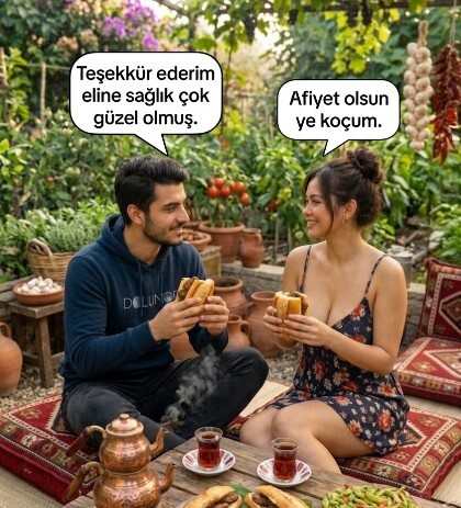 Çok acıktım ekmek aldım geldim sana, son yediğin şeyi ekmek arası yapıp yeseydim ben ne yemiş olurdum?