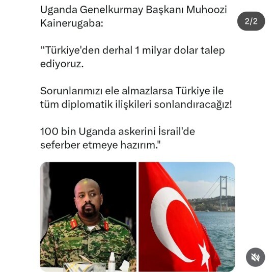 Uganda başkomutanının dedikleri hakkında ne düşünüyorsunuz?