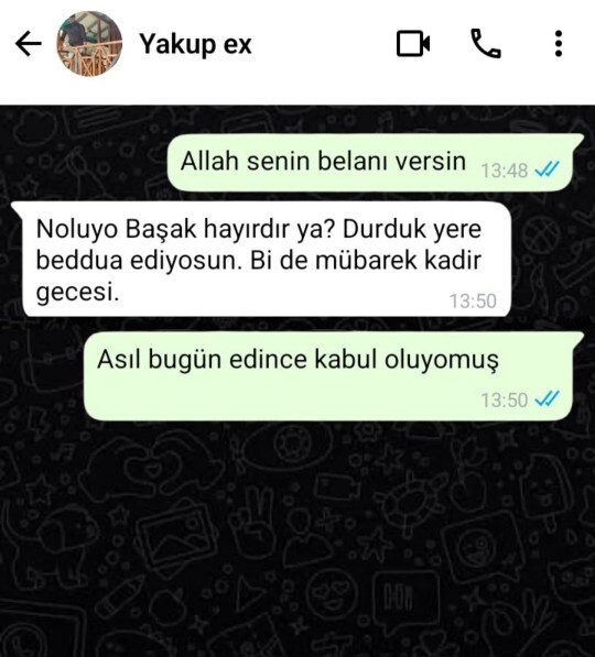 Eski sevgilinize beddua eder misiniz?