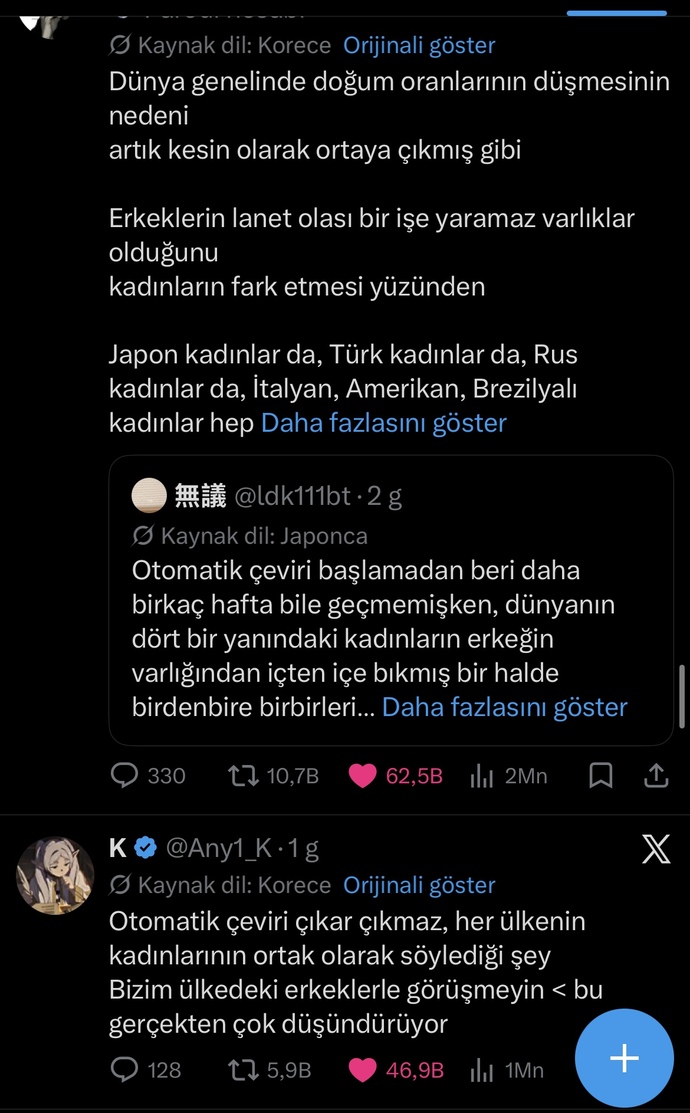 Dünya çapındaki tüm kadınların erkeklerden bıkmış olması hakkında ne düşünüyorsunuz?
