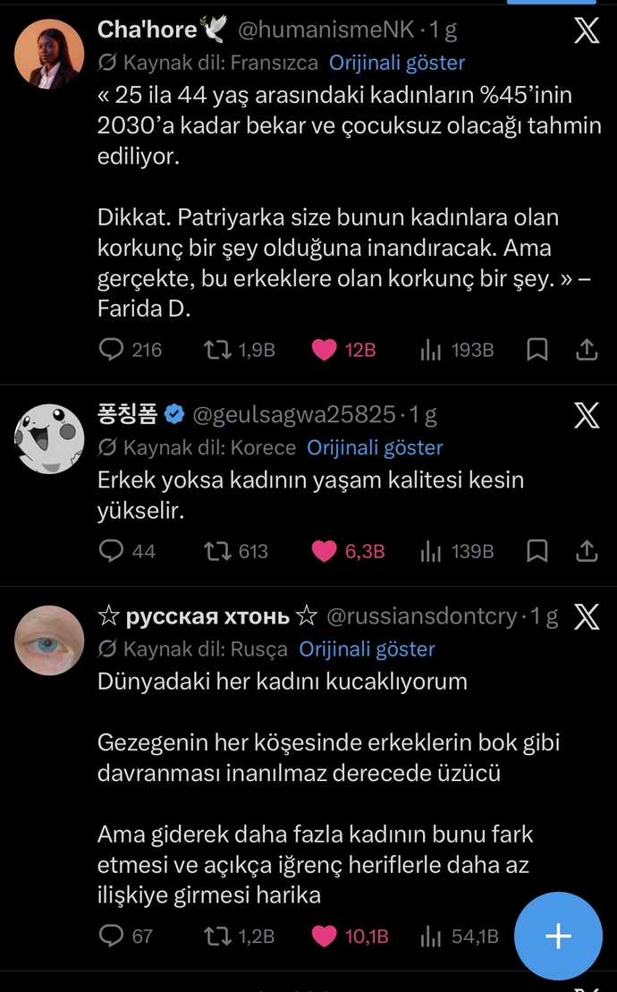 Dünya çapındaki tüm kadınların erkeklerden bıkmış olması hakkında ne düşünüyorsunuz?
