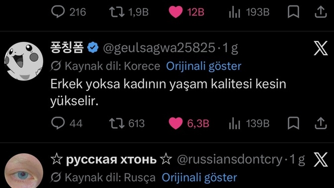 Dünya çapındaki tüm kadınların erkeklerden bıkmış olması hakkında ne düşünüyorsunuz?
