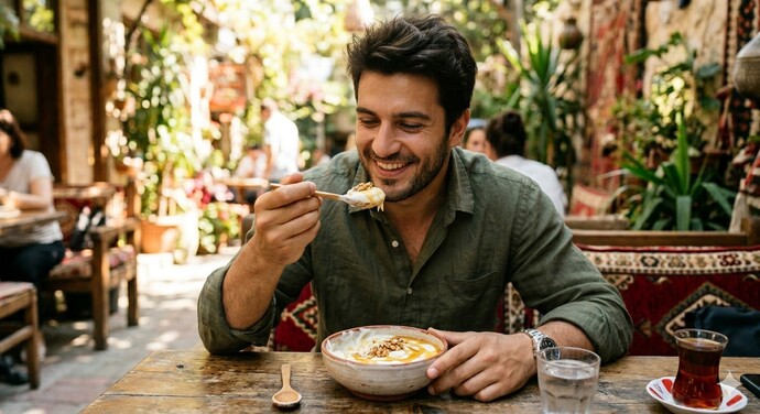 Çay benden! Son yediğin şeyi elimdeki poşete koyup seninle piknik yapsaydım, ne yemiş olurduk?
