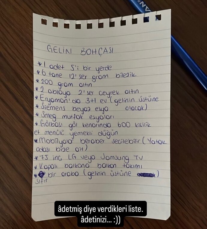 Gelin bohçası için 20 milyon TL tutarında istekleri olan kadınla evlenmek mantıklı mı?