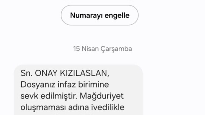 Boyle bir mesaj size de geldi mi?