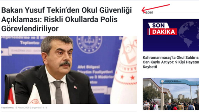 Kahramanmaraş’ta Okul Saldırında 9 kişinin hayatını kaybetmesi sonrası MEB bakanının açıklamasını duydunuz mu?