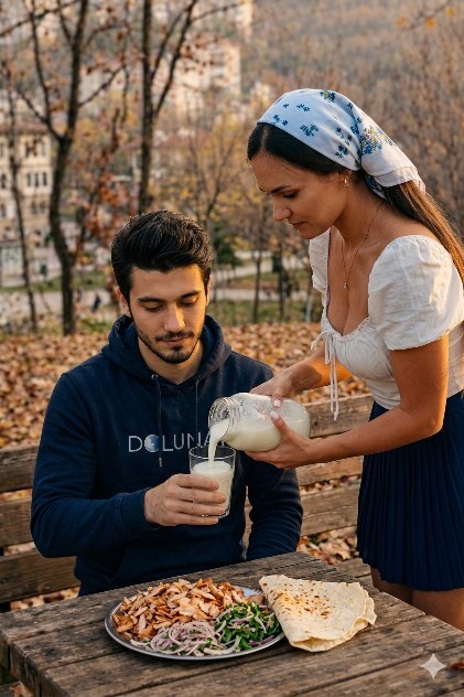 Bugün bişey içemedim, son içtiğin şeyin yarısını elimdeki bardağa koysaydın, dönerin yanında ne içmiş olurdum?