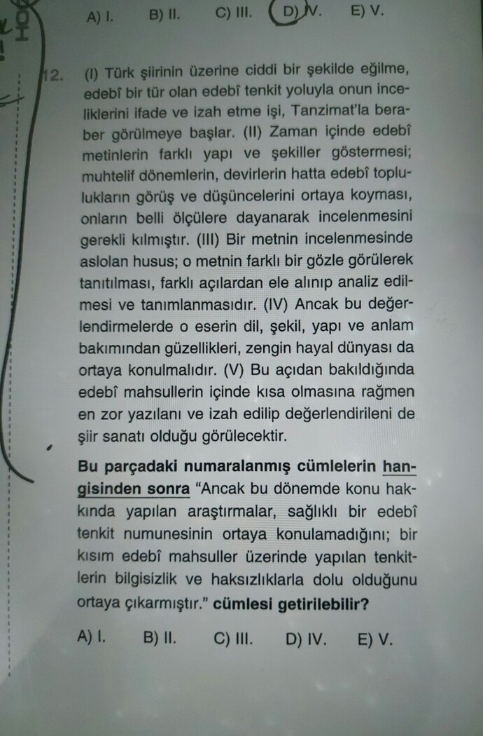 Paragraf sorusu bakalım yapabilecek misin?