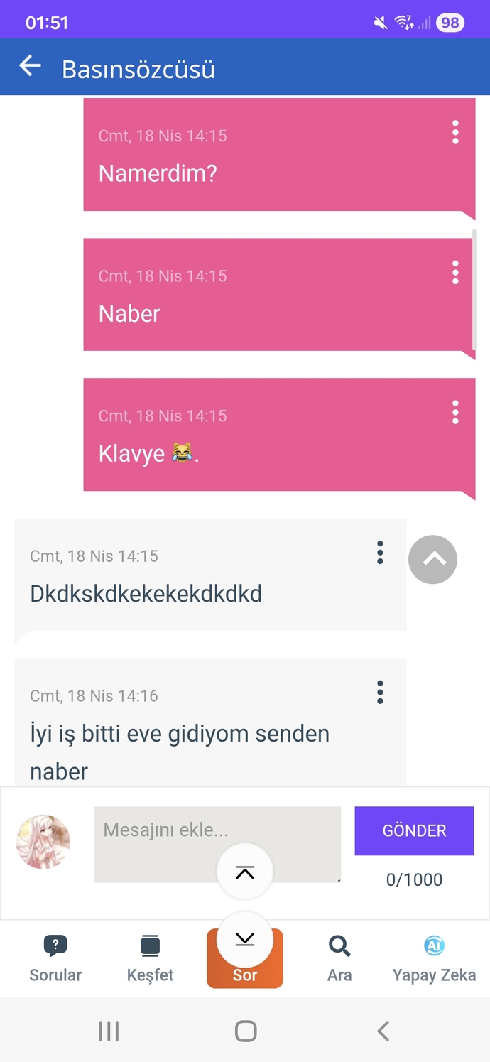 Mesajlaşırken, hiç iletişim bozukluğu yaşadınız mı?
