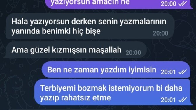 Numaranızı değiştirdiğiniz halde telegramda yazan rahatsız eden birine ne yapardınız?